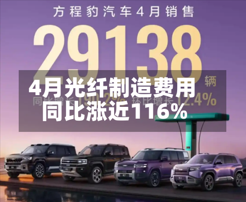 4月光纤制造费用
同比涨近116%